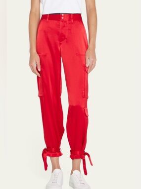 Alice + Olivia Hayes Satin cargo pants NWT 6